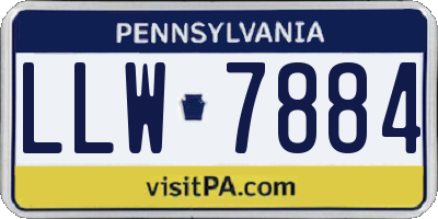 PA license plate LLW7884