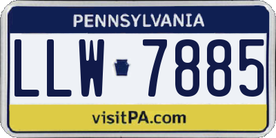 PA license plate LLW7885