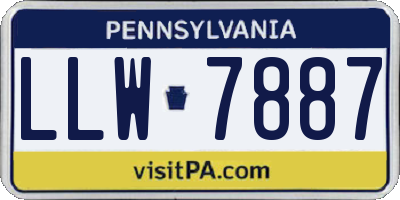 PA license plate LLW7887
