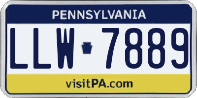 PA license plate LLW7889