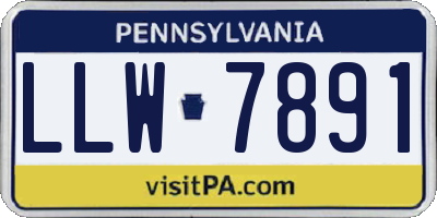 PA license plate LLW7891
