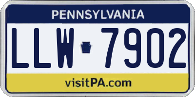 PA license plate LLW7902