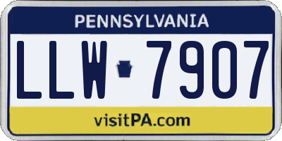 PA license plate LLW7907