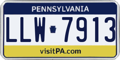 PA license plate LLW7913