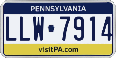 PA license plate LLW7914