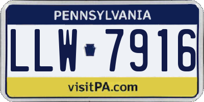 PA license plate LLW7916