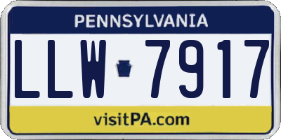 PA license plate LLW7917