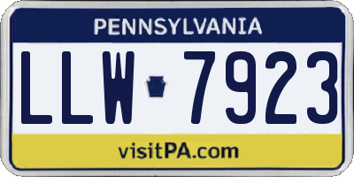 PA license plate LLW7923