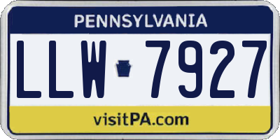 PA license plate LLW7927