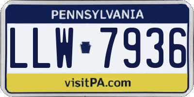 PA license plate LLW7936