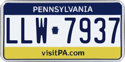 PA license plate LLW7937