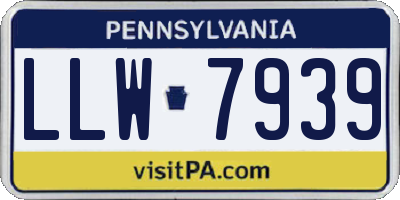 PA license plate LLW7939