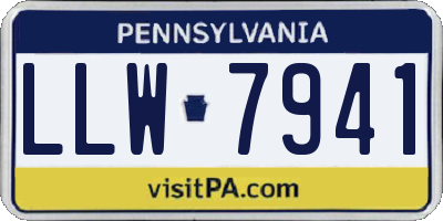 PA license plate LLW7941