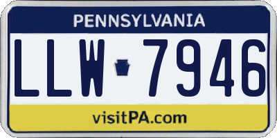 PA license plate LLW7946