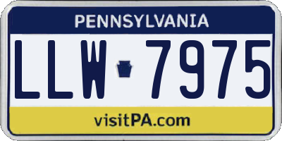 PA license plate LLW7975