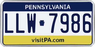 PA license plate LLW7986