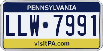 PA license plate LLW7991
