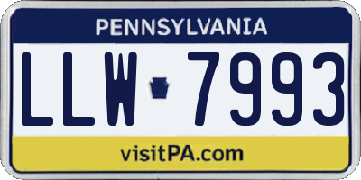 PA license plate LLW7993
