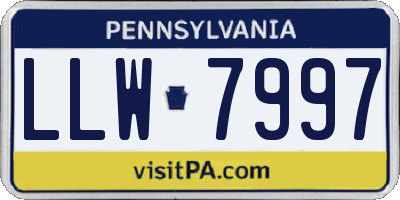 PA license plate LLW7997