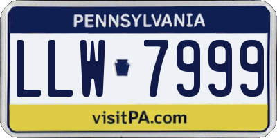 PA license plate LLW7999