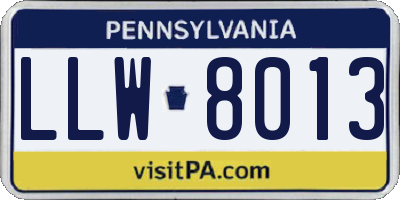 PA license plate LLW8013