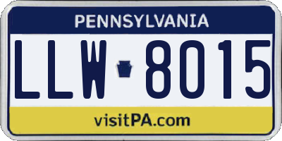 PA license plate LLW8015