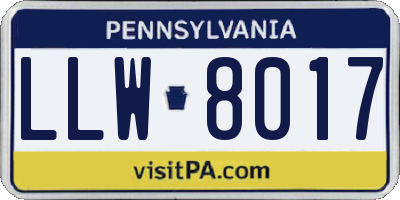 PA license plate LLW8017