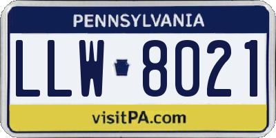 PA license plate LLW8021
