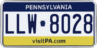 PA license plate LLW8028
