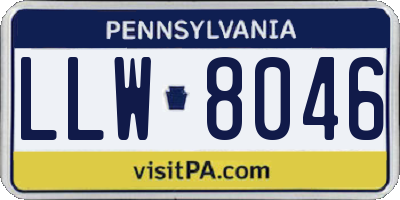 PA license plate LLW8046