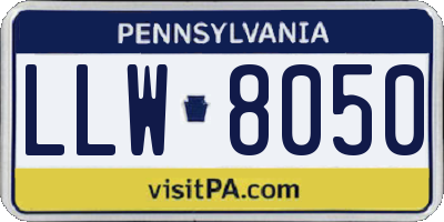 PA license plate LLW8050