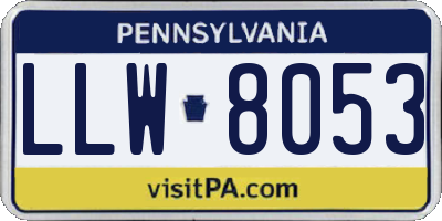 PA license plate LLW8053
