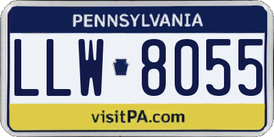 PA license plate LLW8055