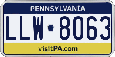 PA license plate LLW8063