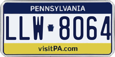 PA license plate LLW8064