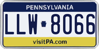 PA license plate LLW8066