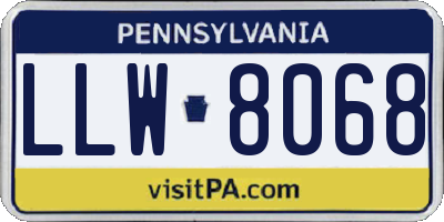 PA license plate LLW8068