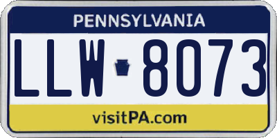 PA license plate LLW8073