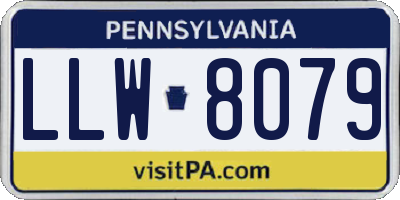 PA license plate LLW8079