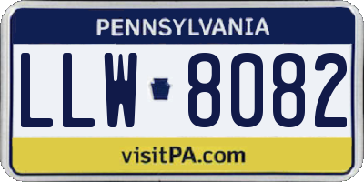 PA license plate LLW8082