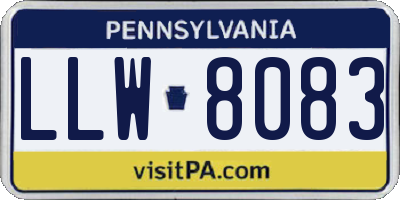 PA license plate LLW8083