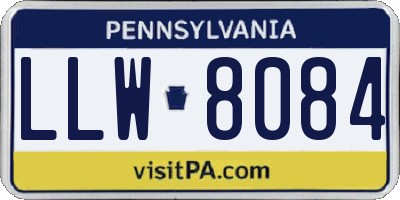 PA license plate LLW8084