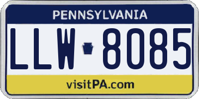 PA license plate LLW8085