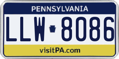 PA license plate LLW8086