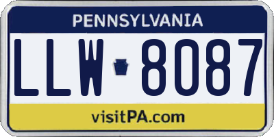PA license plate LLW8087