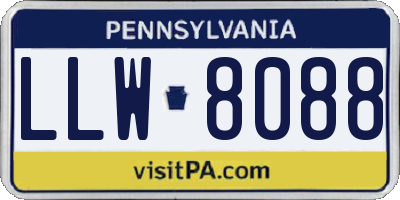 PA license plate LLW8088