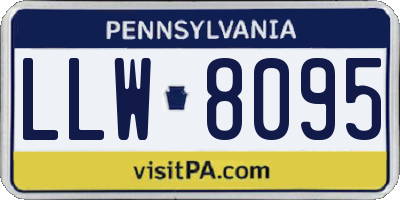 PA license plate LLW8095