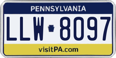 PA license plate LLW8097