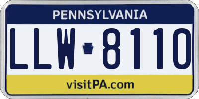 PA license plate LLW8110
