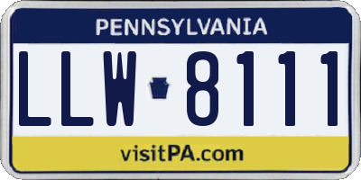 PA license plate LLW8111